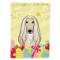 Afghan Hound Easter Egg Hunt Flag Canvas House Size BB1926CHF