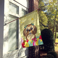 Chocolate Brown Shih Tzu Easter Egg Hunt Flag Canvas House Size BB1931CHF