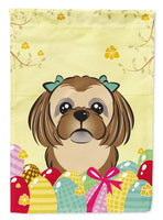 Chocolate Brown Shih Tzu Easter Egg Hunt Flag Garden Size BB1931GF