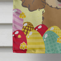 Chocolate Brown Poodle Easter Egg Hunt Flag Canvas House Size BB1938CHF