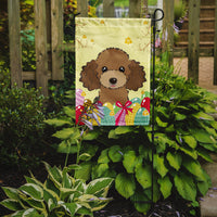 Chocolate Brown Poodle Easter Egg Hunt Flag Garden Size BB1938GF