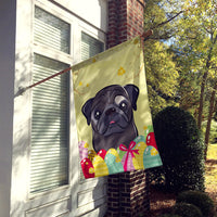 Black Pug Easter Egg Hunt Flag Canvas House Size BB1945CHF