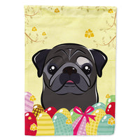 Black Pug Easter Egg Hunt Flag Canvas House Size BB1945CHF