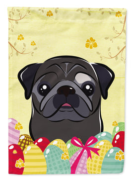 Black Pug Easter Egg Hunt Flag Garden Size BB1945GF