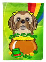 Chocolate Brown Shih Tzu St. Patrick's Day Flag Garden Size BB1993GF