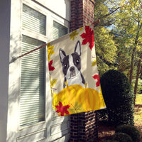 Boston Terrier Thanksgiving Flag Canvas House Size BB2009CHF