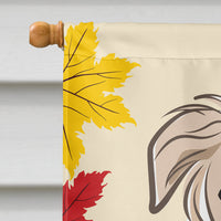 Borzoi Thanksgiving Flag Canvas House Size BB2034CHF