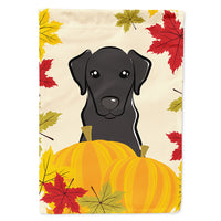 Black Labrador Thanksgiving Flag Canvas House Size BB2041CHF