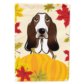 Basset Hound Thanksgiving Flag Canvas House Size BB2049CHF