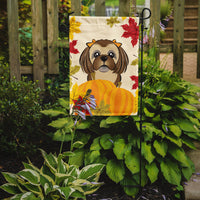 Chocolate Brown Shih Tzu Thanksgiving Flag Garden Size BB2055GF