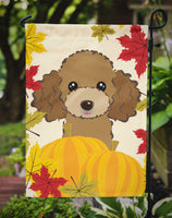 Chocolate Brown Poodle Thanksgiving Flag Garden Size BB2062GF