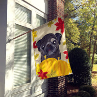 Black Pug Thanksgiving Flag Canvas House Size BB2069CHF