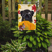 Black Pug Thanksgiving Flag Garden Size BB2069GF