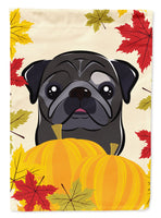 Black Pug Thanksgiving Flag Garden Size BB2069GF