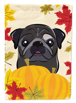 Black Pug Thanksgiving Flag Garden Size BB2069GF