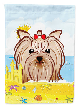 Yorkie Yorkshire Terrier Summer Beach Flag Garden Size BB2072GF