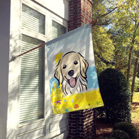 Golden Retriever Summer Beach Flag Canvas House Size BB2073CHF