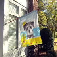 Schnauzer Summer Beach Flag Canvas House Size BB2074CHF