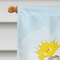 Longhair Creme Dachshund Summer Beach Flag Canvas House Size BB2080CHF