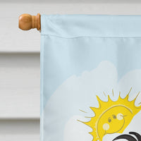 Longhair Black and Tan Dachshund Summer Beach Flag Canvas House Size BB2081CHF