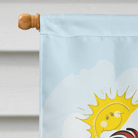 Longhair Red Dachshund Summer Beach Flag Canvas House Size BB2082CHF