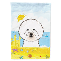 Bichon Frise Summer Beach Flag Canvas House Size BB2085CHF