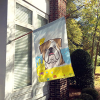 English Bulldog  Summer Beach Flag Canvas House Size BB2087CHF