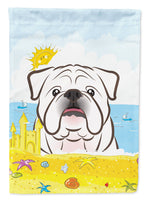 White English Bulldog  Summer Beach Flag Garden Size BB2088GF