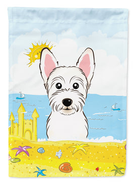 Westie Summer Beach Flag Canvas House Size BB2094CHF