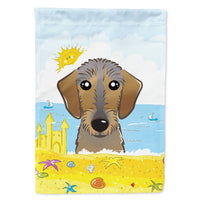 Wirehaired Dachshund Summer Beach Flag Canvas House Size BB2101CHF