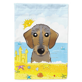 Wirehaired Dachshund Summer Beach Flag Canvas House Size BB2101CHF