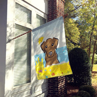 Chocolate Labrador Summer Beach Flag Canvas House Size BB2102CHF