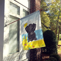 Black Labrador Summer Beach Flag Canvas House Size BB2103CHF