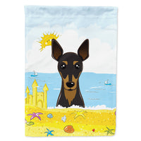 Min Pin Summer Beach Flag Canvas House Size BB2108CHF