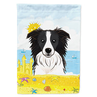 Border Collie Summer Beach Flag Canvas House Size BB2109CHF