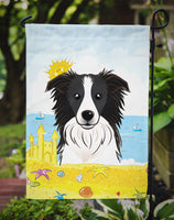 Border Collie Summer Beach Flag Garden Size BB2109GF