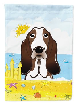 Basset Hound Summer Beach Flag Garden Size BB2111GF