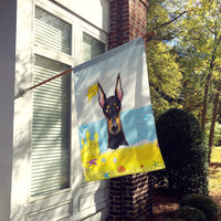 Doberman Summer Beach Flag Canvas House Size BB2113CHF