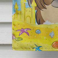 Chocolate Brown Shih Tzu Summer Beach Flag Canvas House Size BB2117CHF