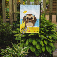 Chocolate Brown Shih Tzu Summer Beach Flag Garden Size BB2117GF