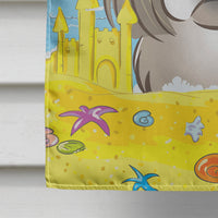 Gray Silver Shih Tzu Summer Beach Flag Canvas House Size BB2118CHF