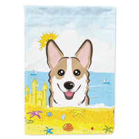 Sable Corgi Summer Beach Flag Canvas House Size BB2121CHF