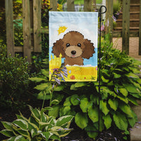 Chocolate Brown Poodle Summer Beach Flag Garden Size BB2124GF