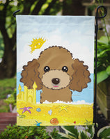 Chocolate Brown Poodle Summer Beach Flag Garden Size BB2124GF