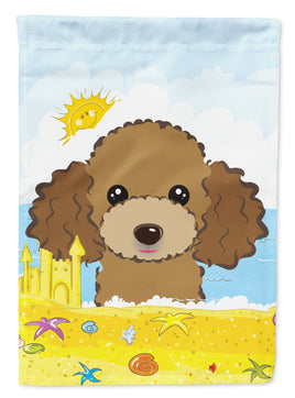 Chocolate Brown Poodle Summer Beach Flag Garden Size BB2124GF