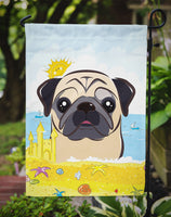 Fawn Pug Summer Beach Flag Garden Size BB2130GF