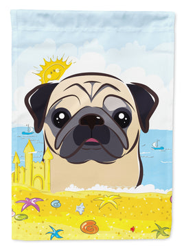 Fawn Pug Summer Beach Flag Garden Size BB2130GF