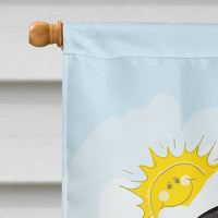 Black Pug Summer Beach Flag Canvas House Size BB2131CHF