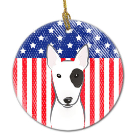 American Flag and Bull Terrier Ceramic Ornament BB2139CO1