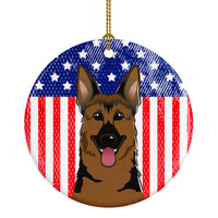 American Flag and German Shepherd Ceramic Ornament BB2141CO1